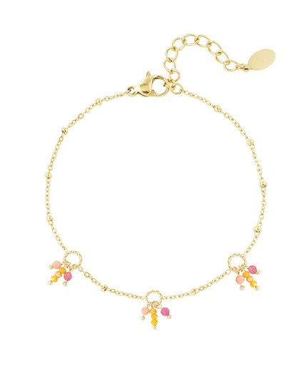 Anklet summer fiesta - pink orange