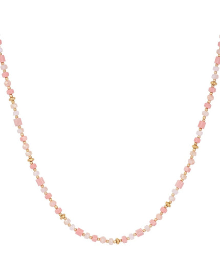 Kleurrijke festival ketting - blauw/Goud kleur