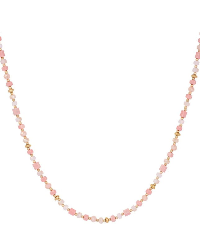 Kleurrijke festival ketting - blauw/Goud kleur