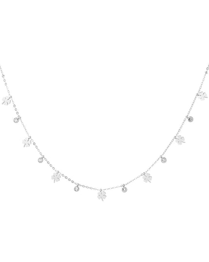 bedel ketting met klaver en diamanten