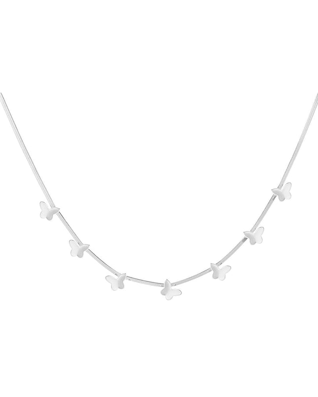 platte schakel ketting met vlinders