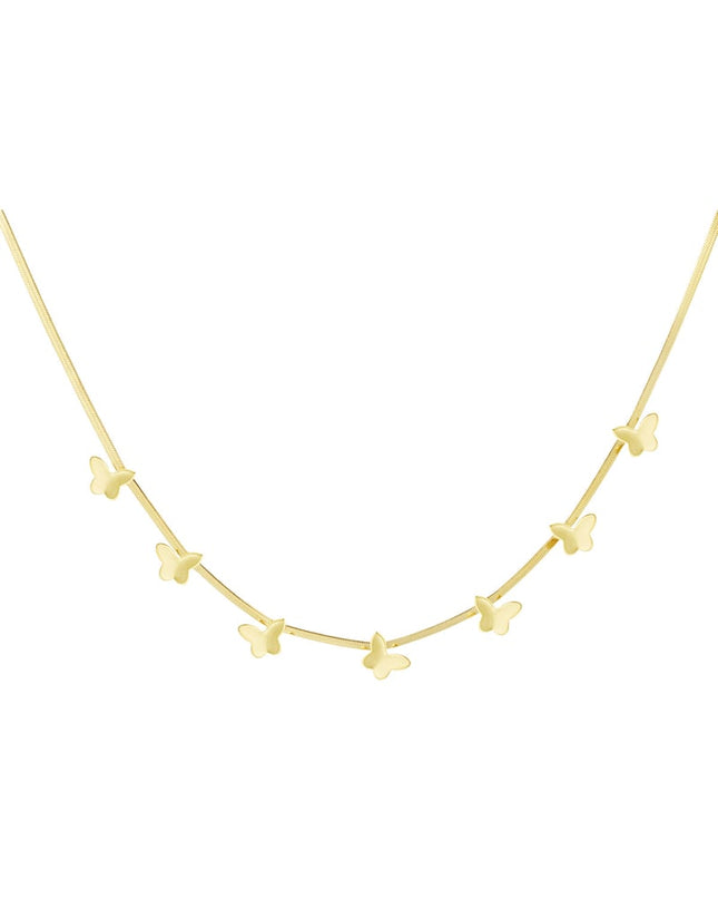 platte schakel ketting met vlinders