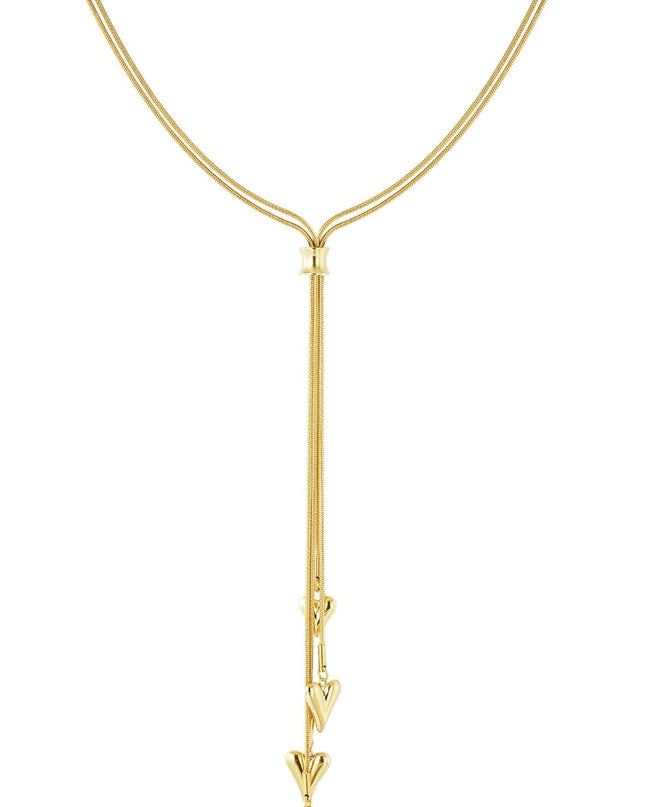 lange ketting met hartjes bedels