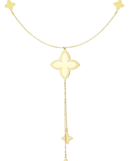 lange ketting met verschillende klaver bedels