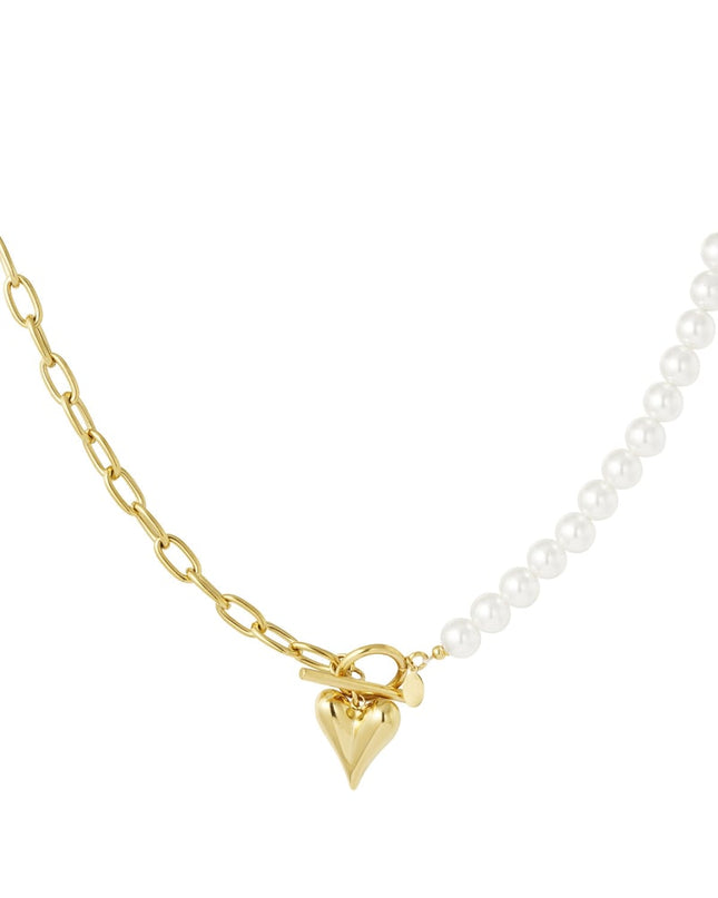 parel ketting met hartjes