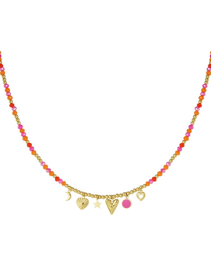 Ketting summer smile - oranje roze
