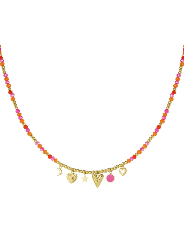 Ketting summer smile - oranje roze