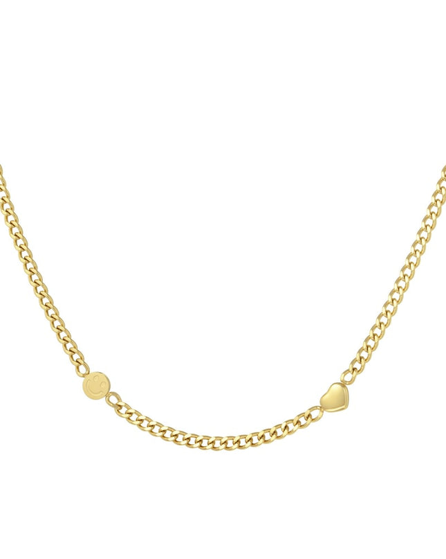 smile & heart chain ketting