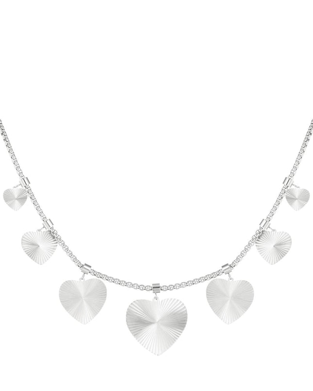 textured hearts ketting