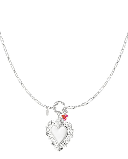 tropical heart charm necklace