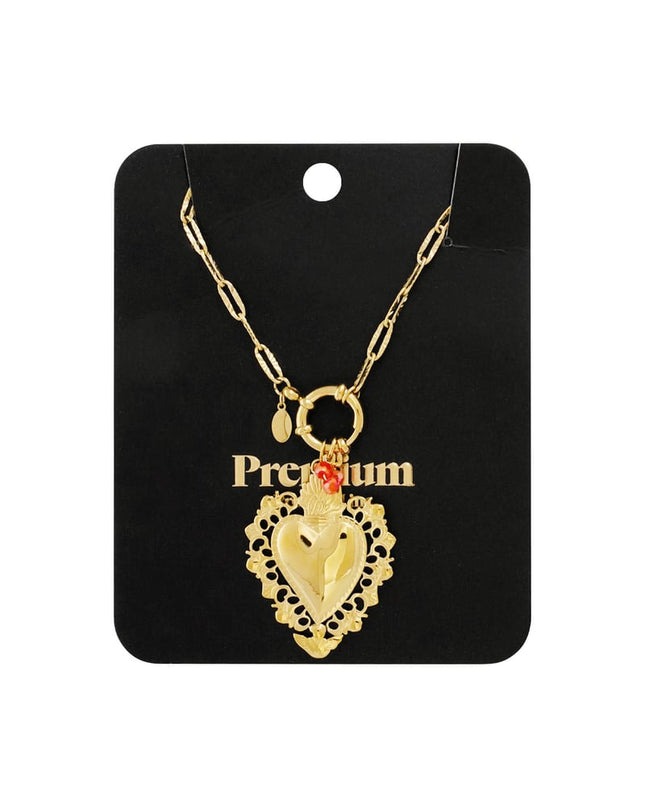 tropical heart charm necklace