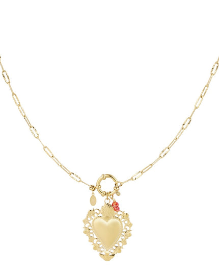 tropical heart charm necklace