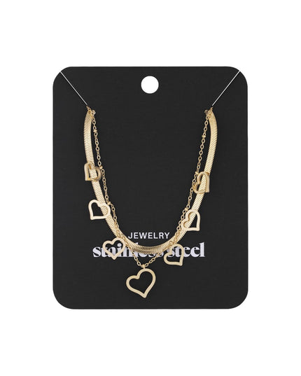 chunky heart ketting