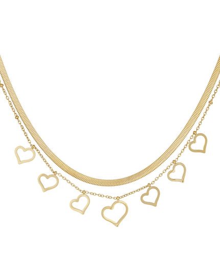 chunky heart ketting