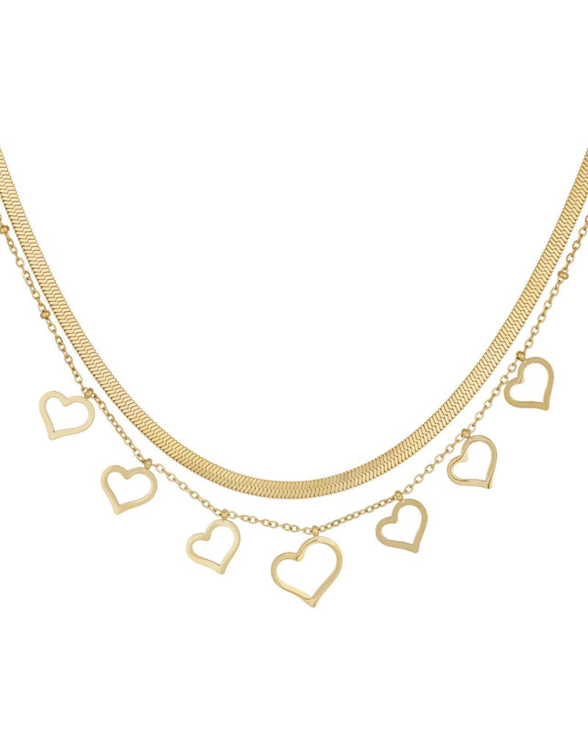 chunky heart ketting