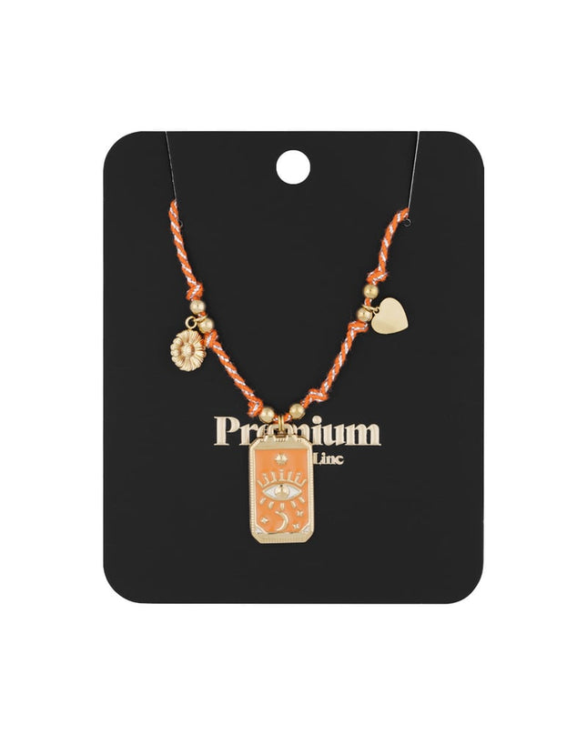 Eclipse Charm Necklace - Orange Gold