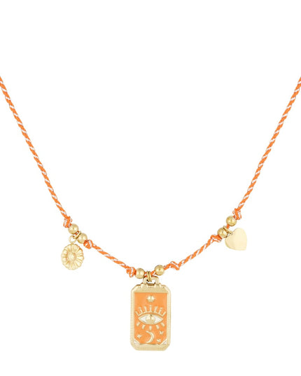 Eclipse Charm Necklace - Orange Gold