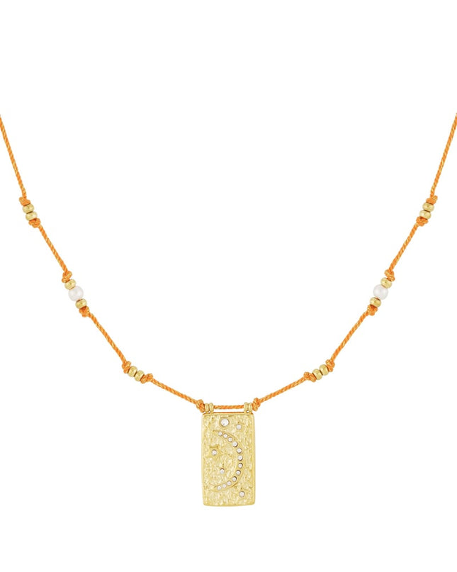 moony ketting - oranje &