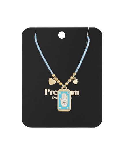 Eclipse Charm Necklace - Blue Gold kleur