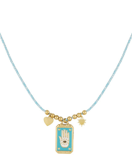 Eclipse Charm Necklace - Blue Gold kleur