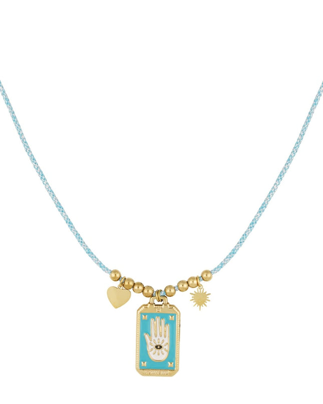 Eclipse Charm Necklace - Blue Gold kleur