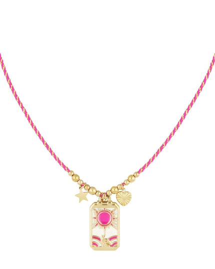 Eclipse Charm Necklace - Pink Gold kleur