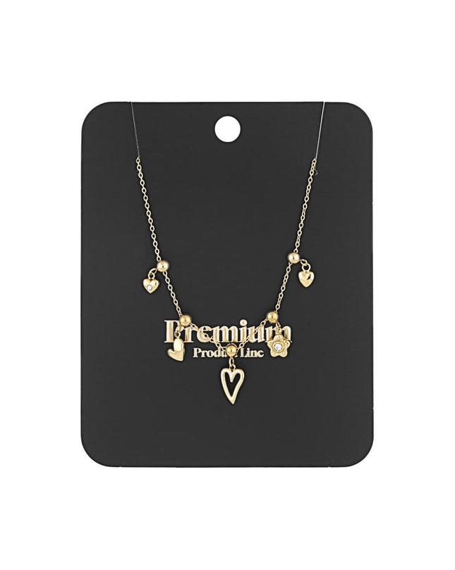 bedelketting bloemen en hartjes