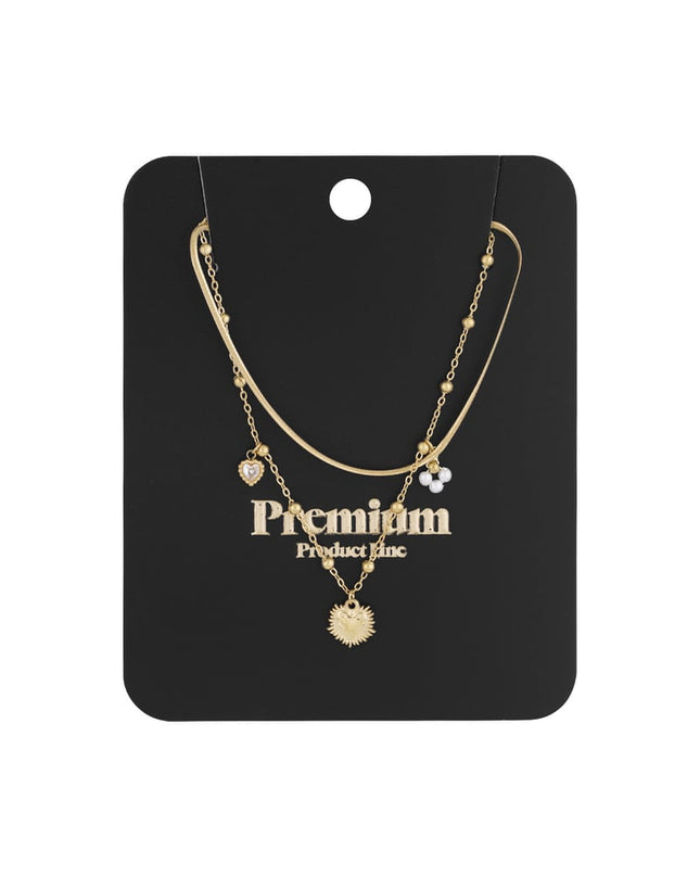 dubbele ketting met hart bedel