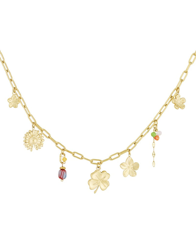 Bloemige ketting - Gold kleur