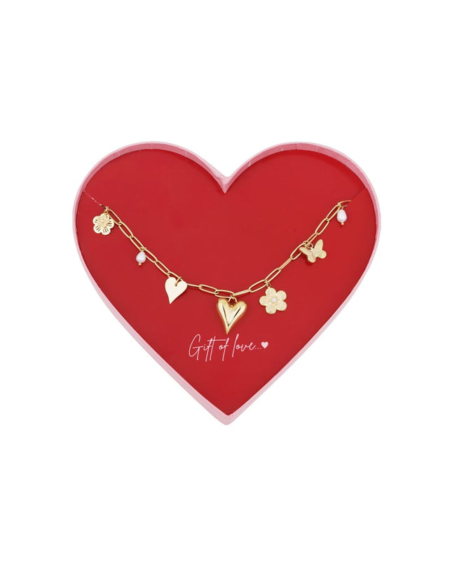 gift of love stainless steel schakel ketting