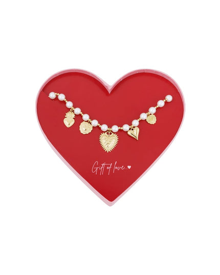 gift of love stainless steel parel hartjes ketting
