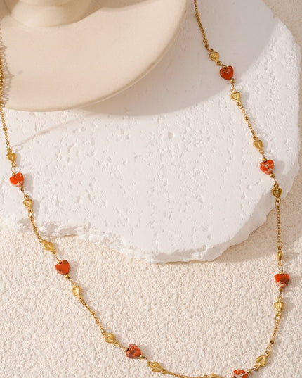 Omarm de liefde ketting - Groen en goudkleurig