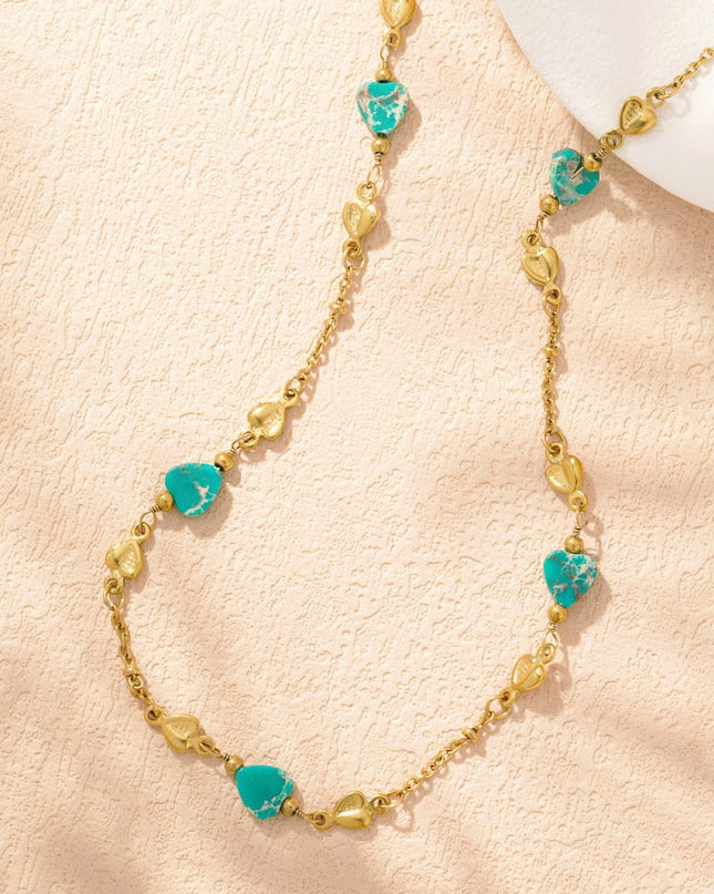 Omarm de liefde ketting - Groen en goudkleurig