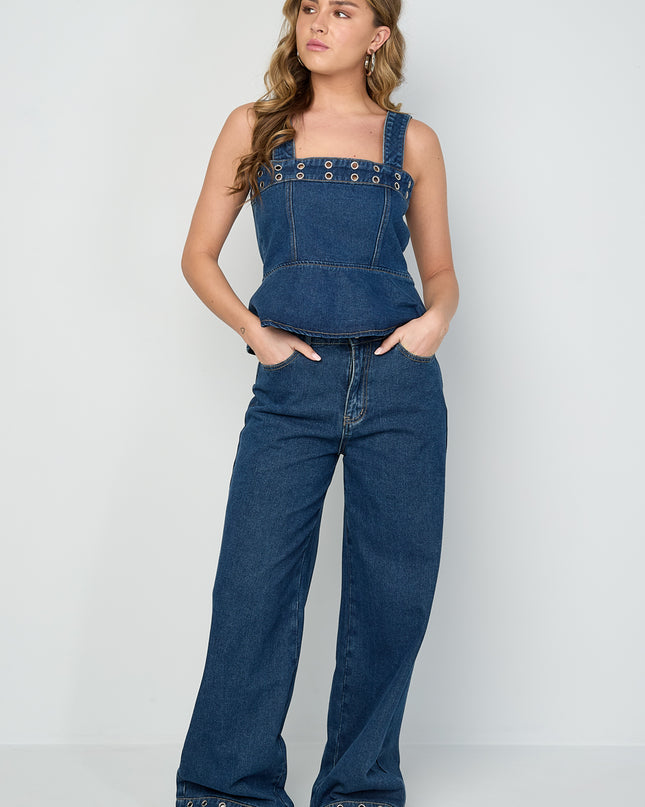Eyelet Statement Jeans
