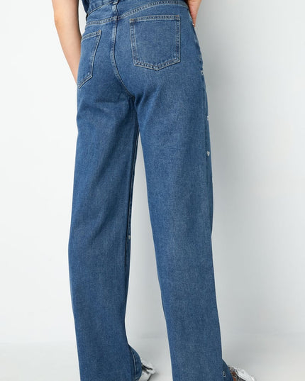 Denim jeans glitter heart