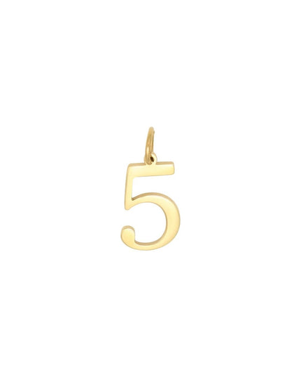 DIY Charm Digits Gold - 5 Goud kleur Stainless Steel