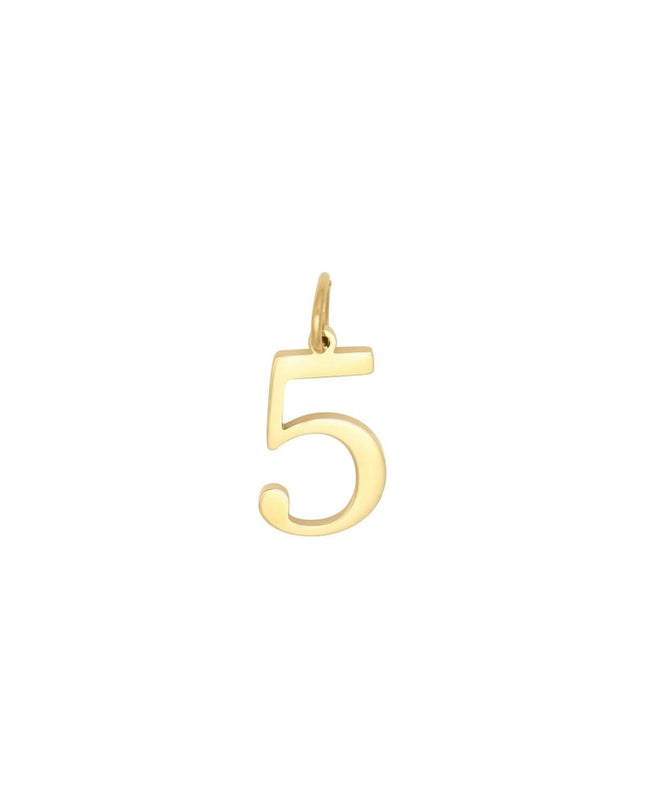 DIY Charm Digits Gold - 5 Goud kleur Stainless Steel