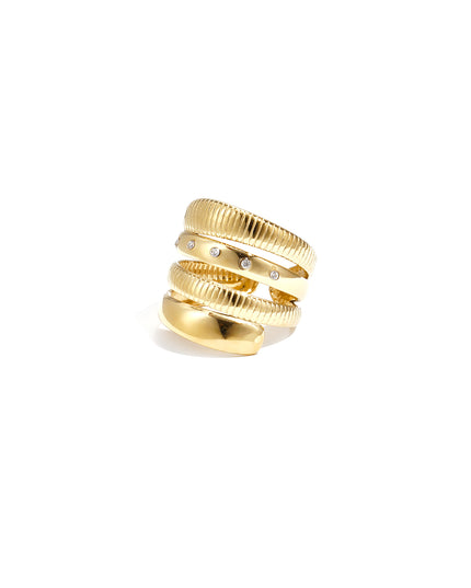 Gelaagde ring met streepjes design