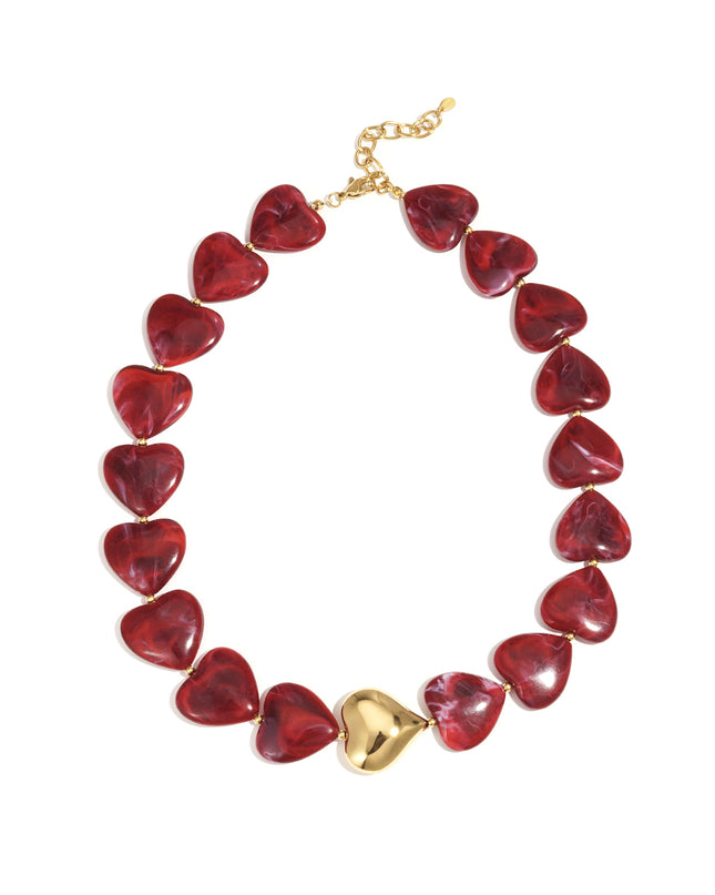 Acryl kralen kettingen hart retro dagelijkse klassieke serie dames sieraden