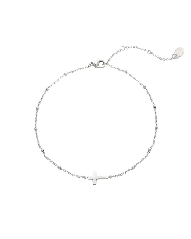 Enkelbandje Classic Cross Zilver Stainless Steel