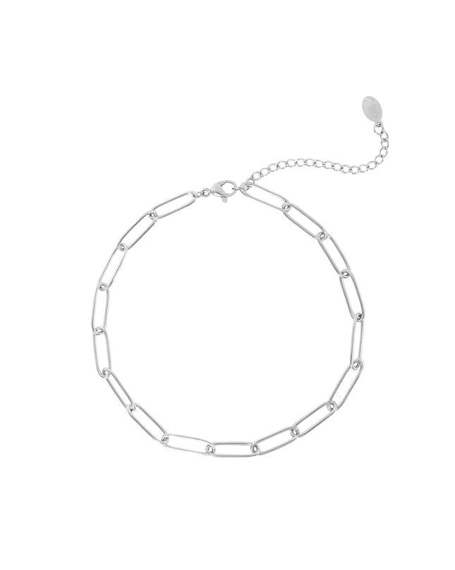 Enkelband Plain Chain Zilver Stainless Steel