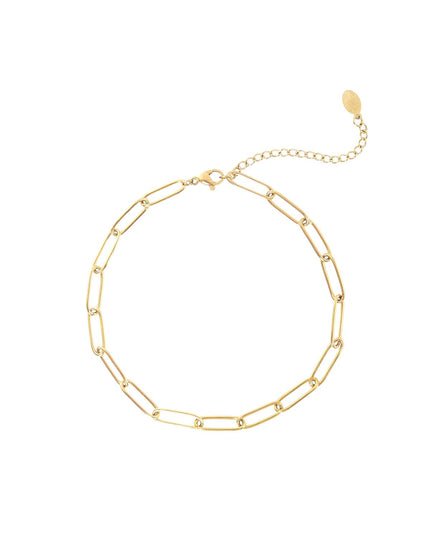 Enkelband Plain Chain Zilver Stainless Steel