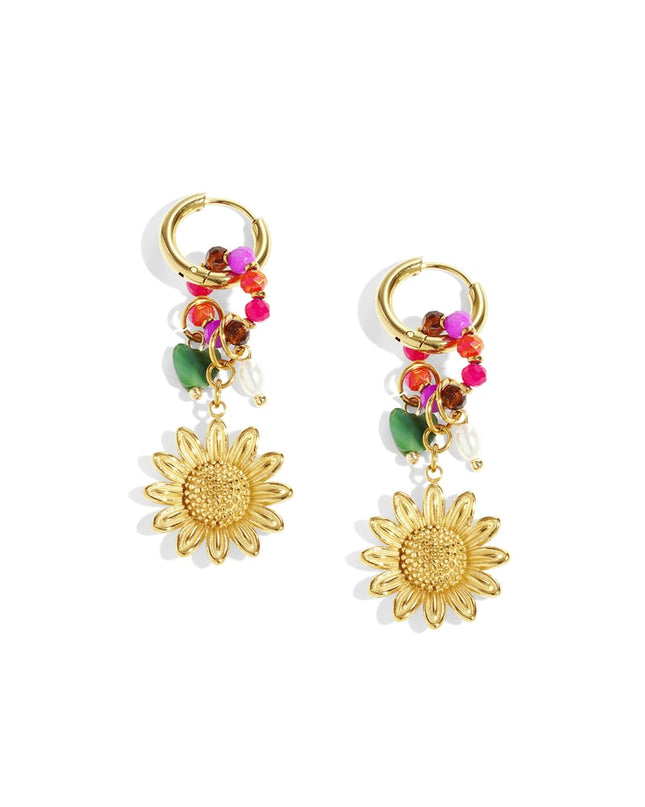 Oorbellen met bloemen, casual, dagelijks, eenvoudig, serie, damessieraden