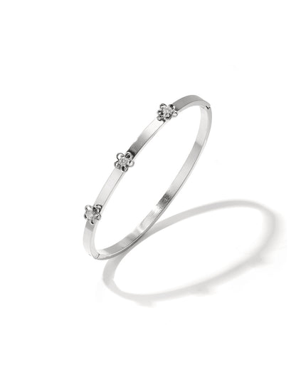 Bangle met bloemdetail en Rhinestone