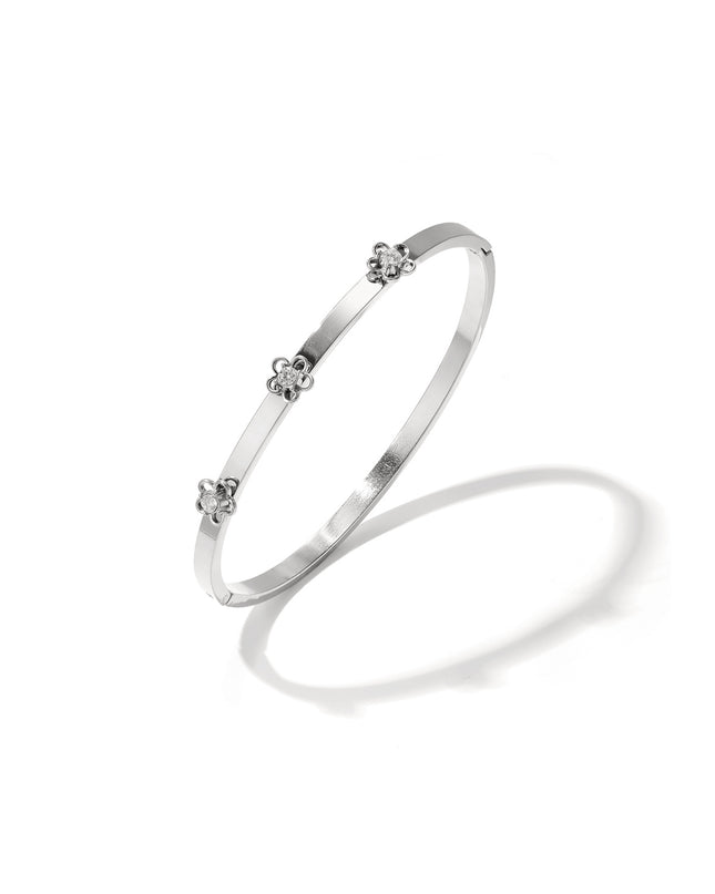 Bangle met bloemdetail en Rhinestone