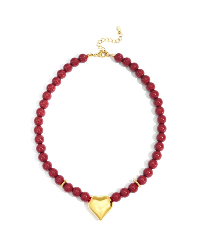 Acrylic Beaded Necklaces Heart Casual Daily Simple Series Women's jewelry