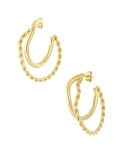 Organic braided hoop earrings