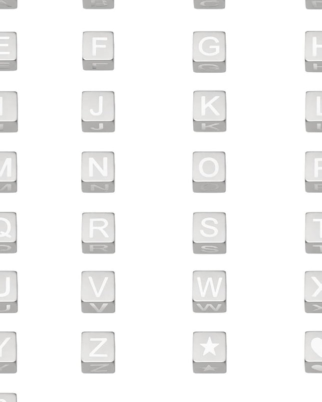 DIY Kralen Alfabet Q Zilver Stainless Steel