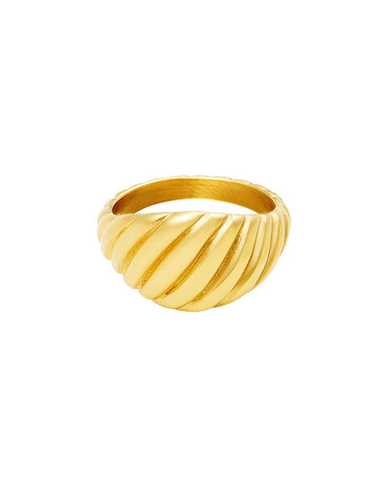 Baquette ring Goud kleur Stainless Steel 16