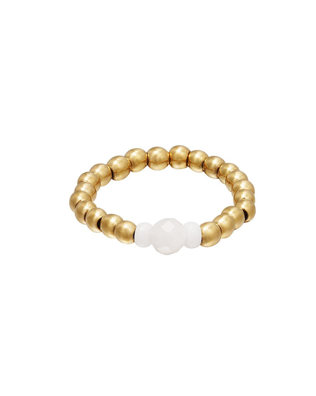 Teenring met kralen Rosé Hematiet 14